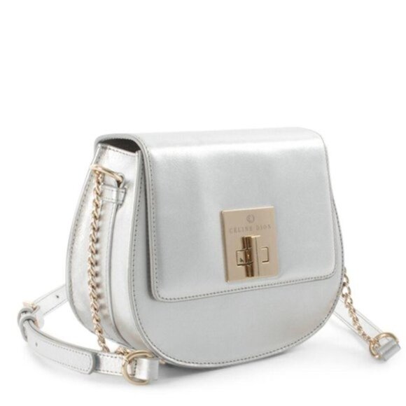 Celine Dion Minuet Flap Closure Handbag Silver - Picture 1 of 5